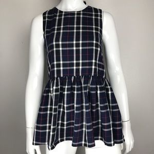 Zara Trafaluc Collection Plaid Top with Tie Back